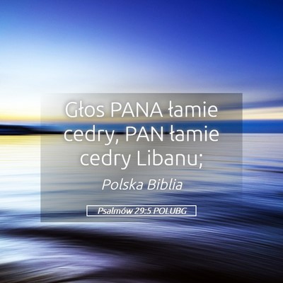 Picture 05 - Psalmów 29:5 POLUBG - Głos PANA łamie cedry, PAN łamie cedry - Bible Verse Picture