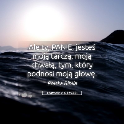 Picture 05 - Psalmów 3:3 POLUBG - Ale ty, PANIE, jesteś moją tarczą, moją - Bible Verse Picture