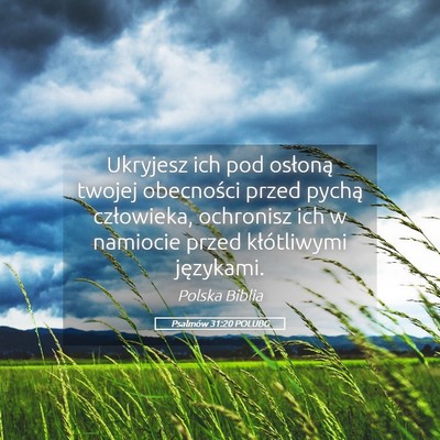 Picture 05 - Psalmów 31:20 POLUBG - Ukryjesz ich pod osłoną twojej obecności przed - Bible Verse Picture