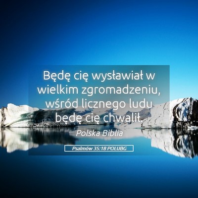 Picture 05 - Psalmów 35:18 POLUBG - Będę cię wysławiał w wielkim zgromadzeniu, - Bible Verse Picture
