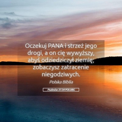 Picture 05 - Psalmów 37:34 POLUBG - Oczekuj PANA i strzeż jego drogi, a on cię - Bible Verse Picture