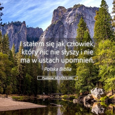 Picture 05 - Psalmów 38:14 POLUBG - I stałem się jak człowiek, który nic nie - Bible Verse Picture