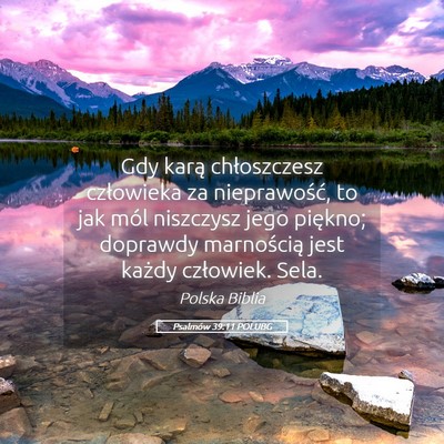 Picture 05 - Psalmów 39:11 POLUBG - Gdy karą chłoszczesz człowieka za - Bible Verse Picture
