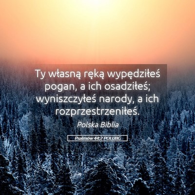 Picture 05 - Psalmów 44:2 POLUBG - Ty własną ręką wypędziłeś pogan, a ich - Bible Verse Picture