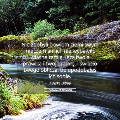Picture 05 - Psalmów 44:3 POLUBG - Nie zdobyli bowiem ziemi swym mieczem ani ich nie - Bible Verse Picture
