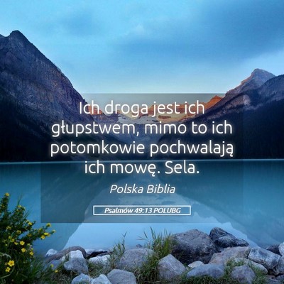 Picture 05 - Psalmów 49:13 POLUBG - Ich droga jest ich głupstwem, mimo to ich - Bible Verse Picture