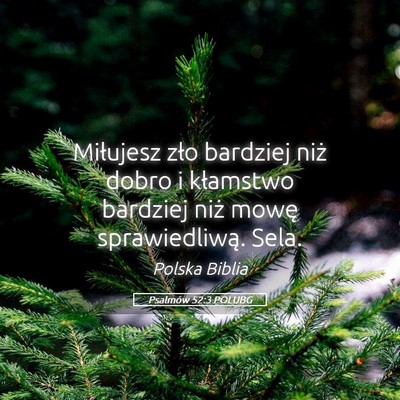 Picture 05 - Psalmów 52:3 POLUBG - Miłujesz zło bardziej niż dobro i kłamstwo - Bible Verse Picture