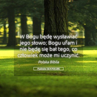 Picture 05 - Psalmów 56:4 POLUBG - W Bogu będę wysławiać jego słowo; Bogu ufam - Bible Verse Picture