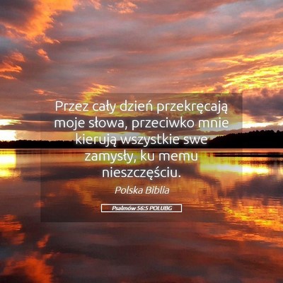 Picture 05 - Psalmów 56:5 POLUBG - Przez cały dzień przekręcają moje słowa, - Bible Verse Picture