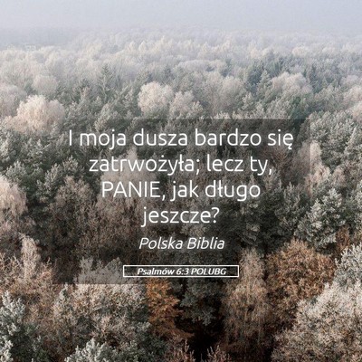 Picture 05 - Psalmów 6:3 POLUBG - I moja dusza bardzo się zatrwożyła; lecz ty, - Bible Verse Picture