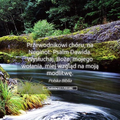 Picture 05 - Psalmów 61:1 POLUBG - Przewodnikowi chóru, na Neginot. Psalm Dawida.  - Bible Verse Picture