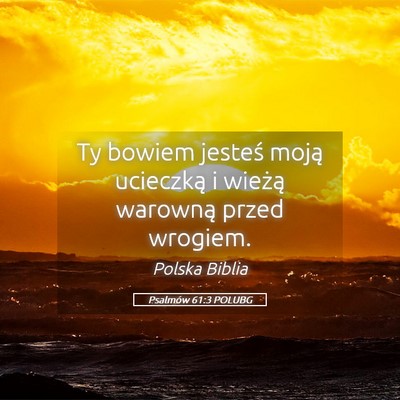 Picture 05 - Psalmów 61:3 POLUBG - Ty bowiem jesteś moją ucieczką i wieżą - Bible Verse Picture