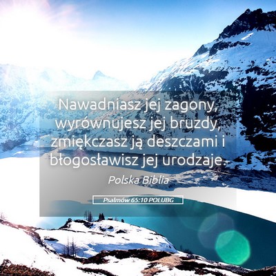 Picture 05 - Psalmów 65:10 POLUBG - Nawadniasz jej zagony, wyrównujesz jej bruzdy, - Bible Verse Picture