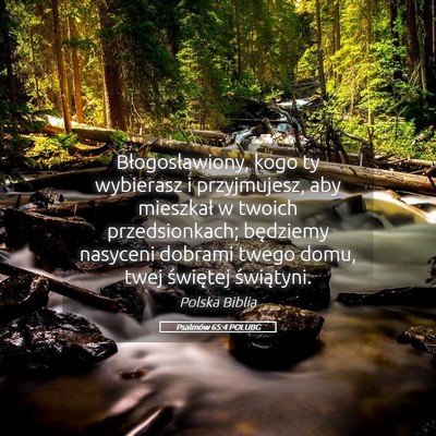 Picture 05 - Psalmów 65:4 POLUBG - Błogosławiony, kogo ty wybierasz i przyjmujesz, - Bible Verse Picture