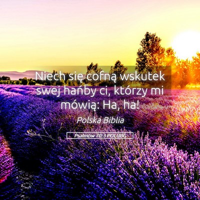 Picture 05 - Psalmów 70:3 POLUBG - Niech się cofną wskutek swej hańby ci, którzy - Bible Verse Picture