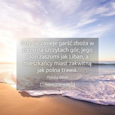 Picture 05 - Psalmów 72:16 POLUBG - Gdy się zasieje garść zboża w ziemi na - Bible Verse Picture
