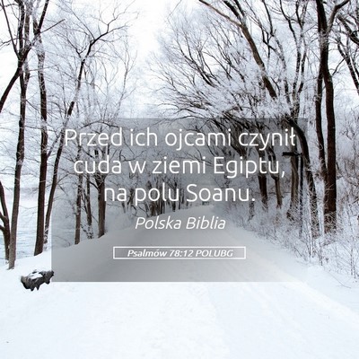 Picture 05 - Psalmów 78:12 POLUBG - Przed ich ojcami czynił cuda w ziemi Egiptu, na - Bible Verse Picture
