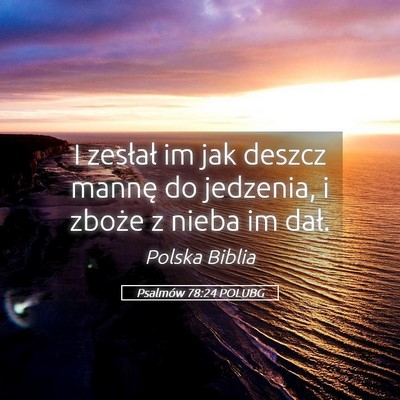 Picture 05 - Psalmów 78:24 POLUBG - I zesłał im jak deszcz mannę do jedzenia, i - Bible Verse Picture