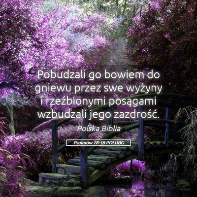 Picture 05 - Psalmów 78:58 POLUBG - Pobudzali go bowiem do gniewu przez swe wyżyny i - Bible Verse Picture
