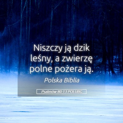 Picture 05 - Psalmów 80:13 POLUBG - Niszczy ją dzik leśny, a zwierzę polne pożera - Bible Verse Picture