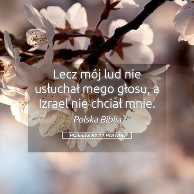 Picture 05 - Psalmów 81:11 POLUBG - Lecz mój lud nie usłuchał mego głosu, a - Bible Verse Picture