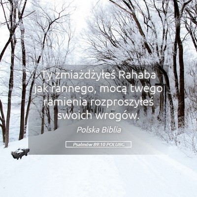Picture 05 - Psalmów 89:10 POLUBG - Ty zmiażdżyłeś Rahaba jak rannego, mocą - Bible Verse Picture