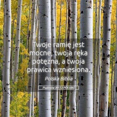 Picture 05 - Psalmów 89:13 POLUBG - Twoje ramię jest mocne, twoja ręka potężna, a - Bible Verse Picture