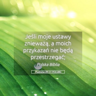 Picture 05 - Psalmów 89:31 POLUBG - Jeśli moje ustawy znieważą, a moich przykazań - Bible Verse Picture
