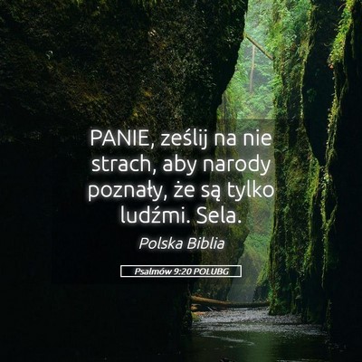 Picture 05 - Psalmów 9:20 POLUBG - PANIE, ześlij na nie strach, aby narody - Bible Verse Picture