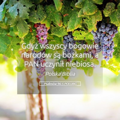 Picture 05 - Psalmów 96:5 POLUBG - Gdyż wszyscy bogowie narodów są bożkami, a - Bible Verse Picture
