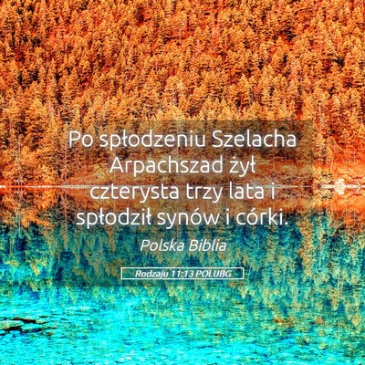 Picture 05 - Rodzaju 11:13 POLUBG - Po spłodzeniu Szelacha Arpachszad żył - Bible Verse Picture