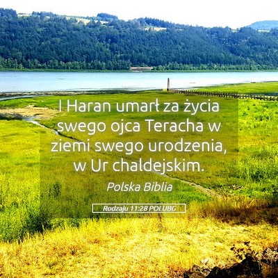 Picture 05 - Rodzaju 11:28 POLUBG - I Haran umarł za życia swego ojca Teracha w - Bible Verse Picture