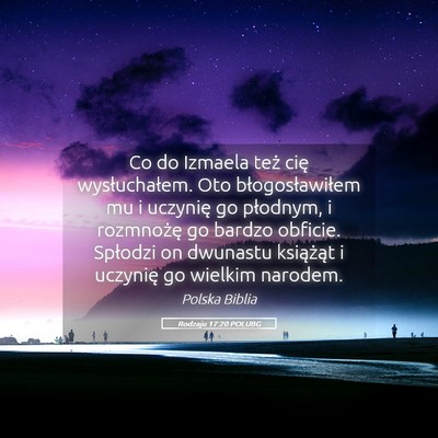 Picture 05 - Rodzaju 17:20 POLUBG - Co do Izmaela też cię wysłuchałem. Oto - Bible Verse Picture