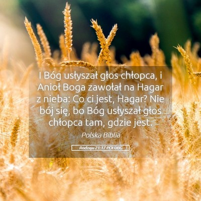 Picture 05 - Rodzaju 21:17 POLUBG - I Bóg usłyszał głos chłopca, i Anioł Boga - Bible Verse Picture