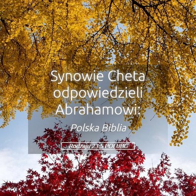 Picture 05 - Rodzaju 23:5 POLUBG - Synowie Cheta odpowiedzieli - Bible Verse Picture