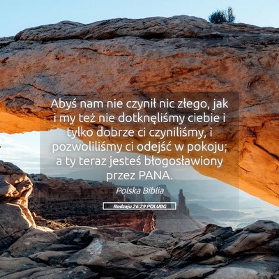 Picture 05 - Rodzaju 26:29 POLUBG - Abyś nam nie czynił nic złego, jak i my też - Bible Verse Picture