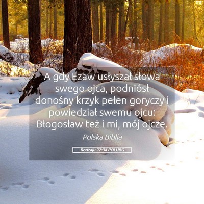 Picture 05 - Rodzaju 27:34 POLUBG - A gdy Ezaw usłyszał słowa swego ojca, - Bible Verse Picture