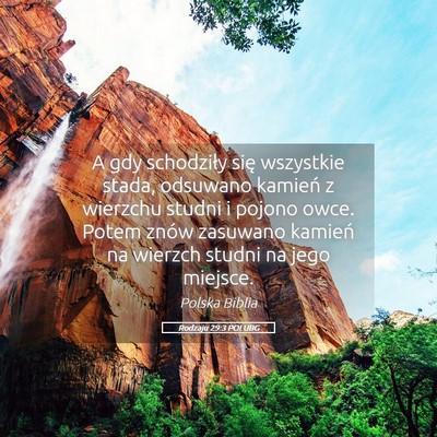 Picture 05 - Rodzaju 29:3 POLUBG - A gdy schodziły się wszystkie stada, odsuwano - Bible Verse Picture