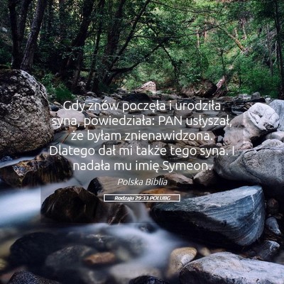 Picture 05 - Rodzaju 29:33 POLUBG - Gdy znów poczęła i urodziła syna, - Bible Verse Picture