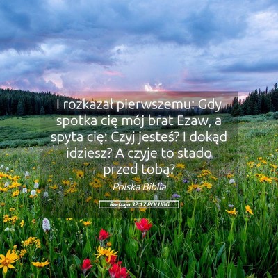 Picture 05 - Rodzaju 32:17 POLUBG - I rozkazał pierwszemu: Gdy spotka cię mój brat - Bible Verse Picture