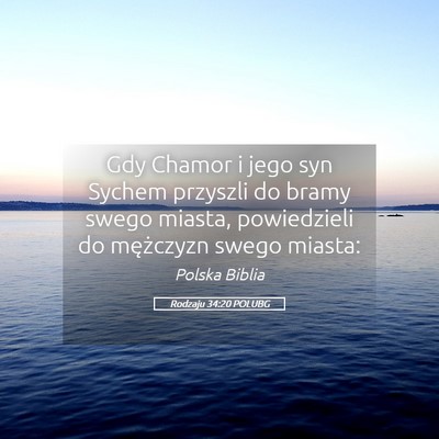 Picture 05 - Rodzaju 34:20 POLUBG - Gdy Chamor i jego syn Sychem przyszli do bramy - Bible Verse Picture