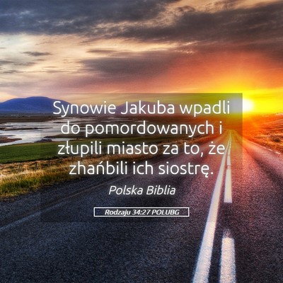 Picture 05 - Rodzaju 34:27 POLUBG - Synowie Jakuba wpadli do pomordowanych i złupili - Bible Verse Picture