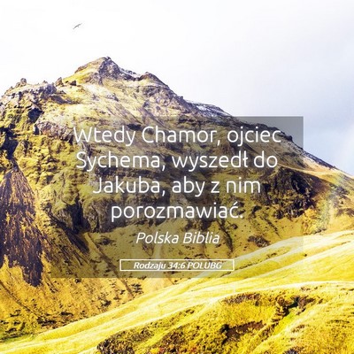 Picture 05 - Rodzaju 34:6 POLUBG - Wtedy Chamor, ojciec Sychema, wyszedł do Jakuba, - Bible Verse Picture