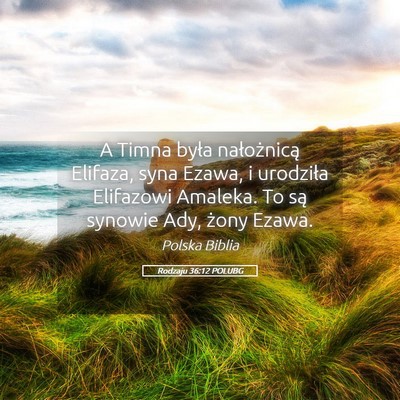Picture 05 - Rodzaju 36:12 POLUBG - A Timna była nałożnicą Elifaza, syna Ezawa, i - Bible Verse Picture