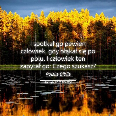 Picture 05 - Rodzaju 37:15 POLUBG - I spotkał go pewien człowiek, gdy błąkał - Bible Verse Picture