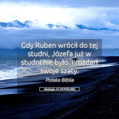 Picture 05 - Rodzaju 37:29 POLUBG - Gdy Ruben wrócił do tej studni, Józefa już w - Bible Verse Picture