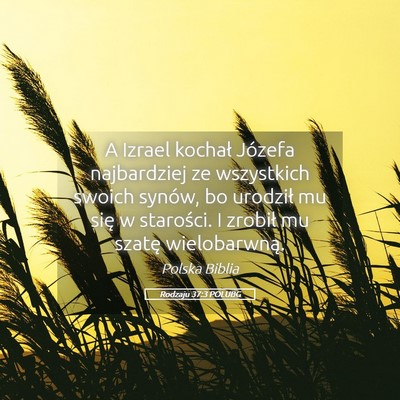 Picture 05 - Rodzaju 37:3 POLUBG - A Izrael kochał Józefa najbardziej ze - Bible Verse Picture