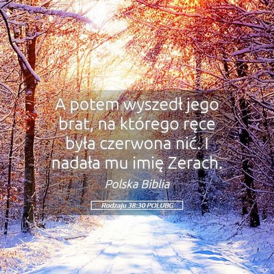 Picture 05 - Rodzaju 38:30 POLUBG - A potem wyszedł jego brat, na którego ręce - Bible Verse Picture