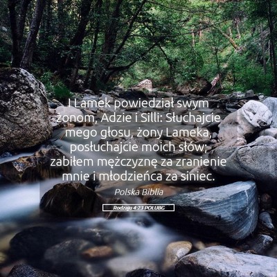 Picture 05 - Rodzaju 4:23 POLUBG - I Lamek powiedział swym żonom, Adzie i Silli: - Bible Verse Picture