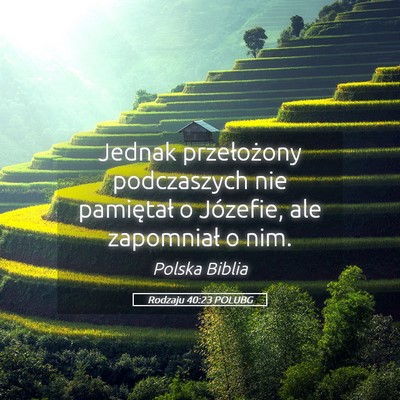 Picture 05 - Rodzaju 40:23 POLUBG - Jednak przełożony podczaszych nie pamiętał o - Bible Verse Picture